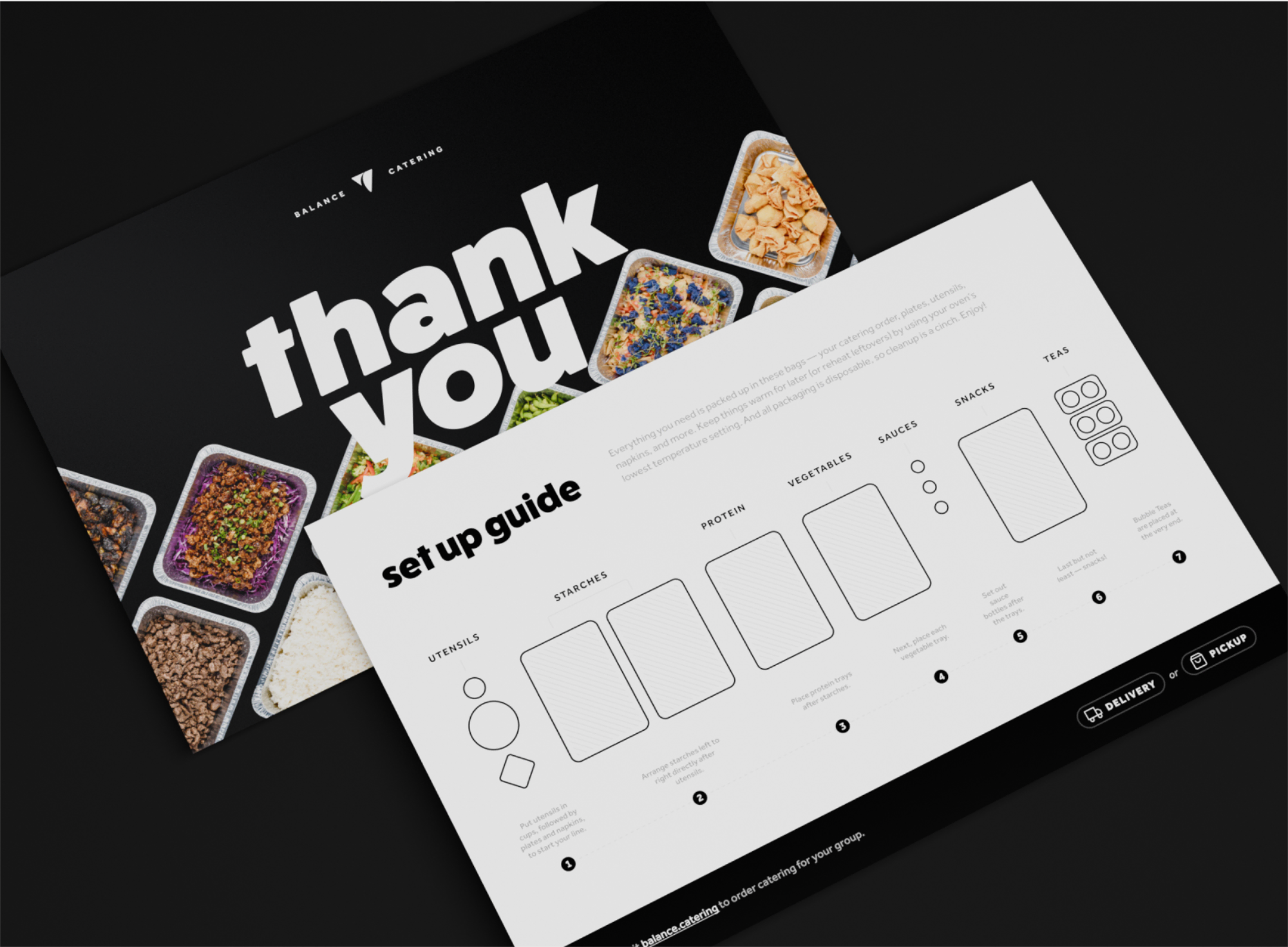 Balance Grille catering thank you card