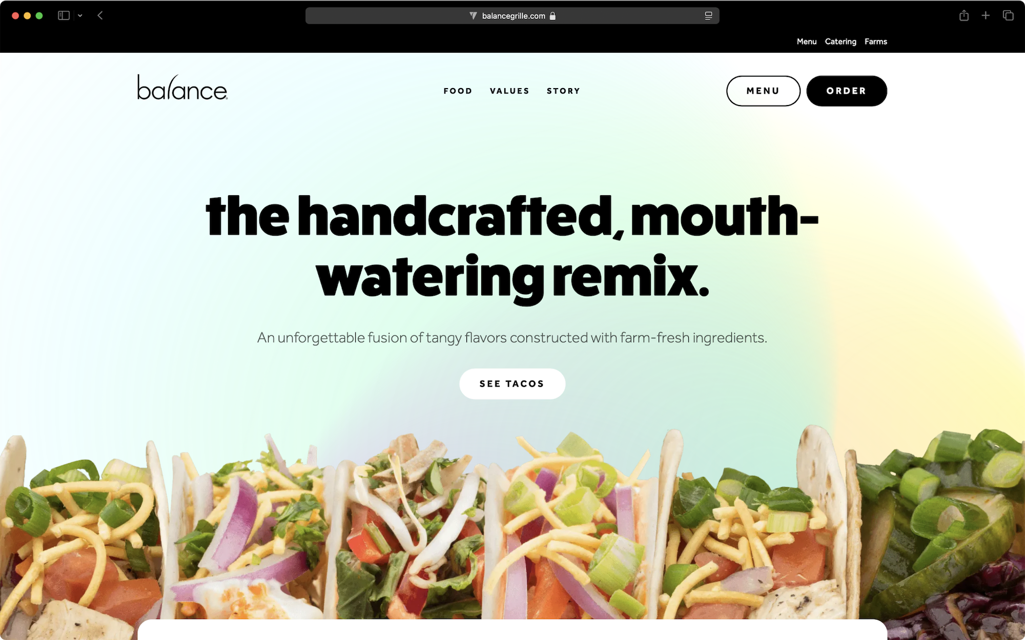Balance Grille homepage design